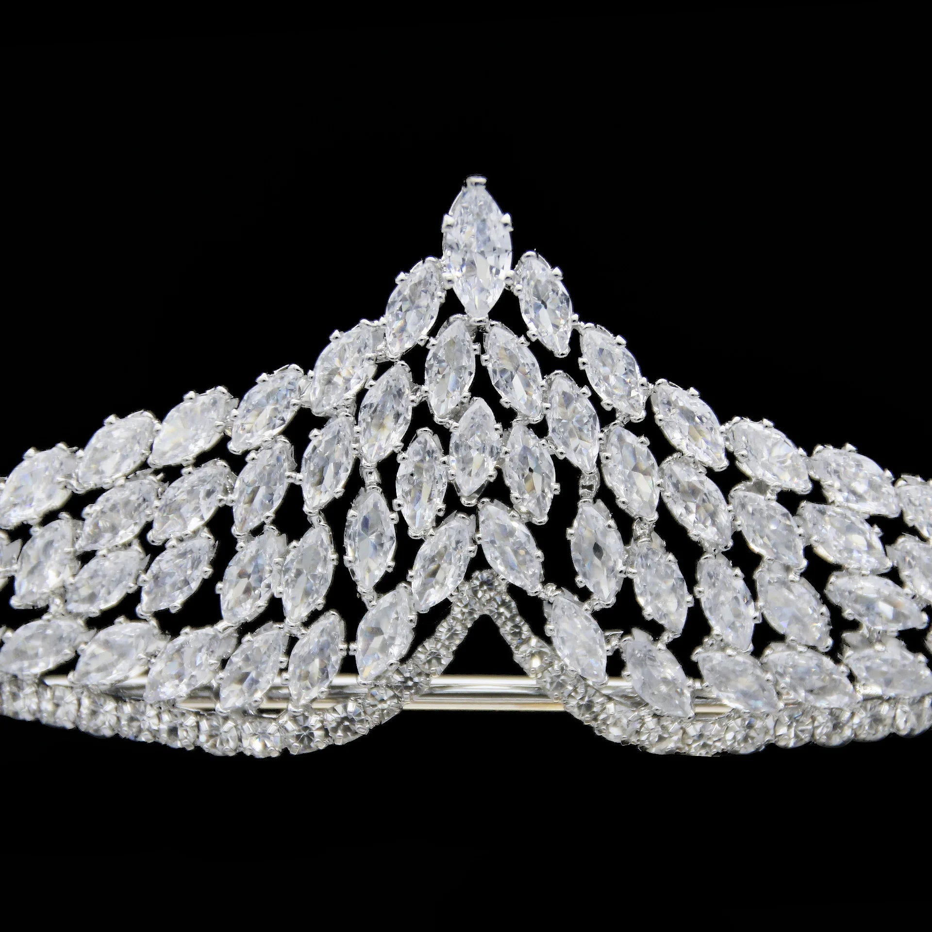 Cubic Zirconia Tiaras and Crowns Zircon Headband For Brides Women Prom Pageant Headpiece Wedding Accessories Bridal Hair Jewelry