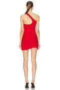 Red Color Women Sexy One Shoulder Bodycon Bandage Mini Dress Celebrate Nightclub Party Evening Fashion Dress Wholesale