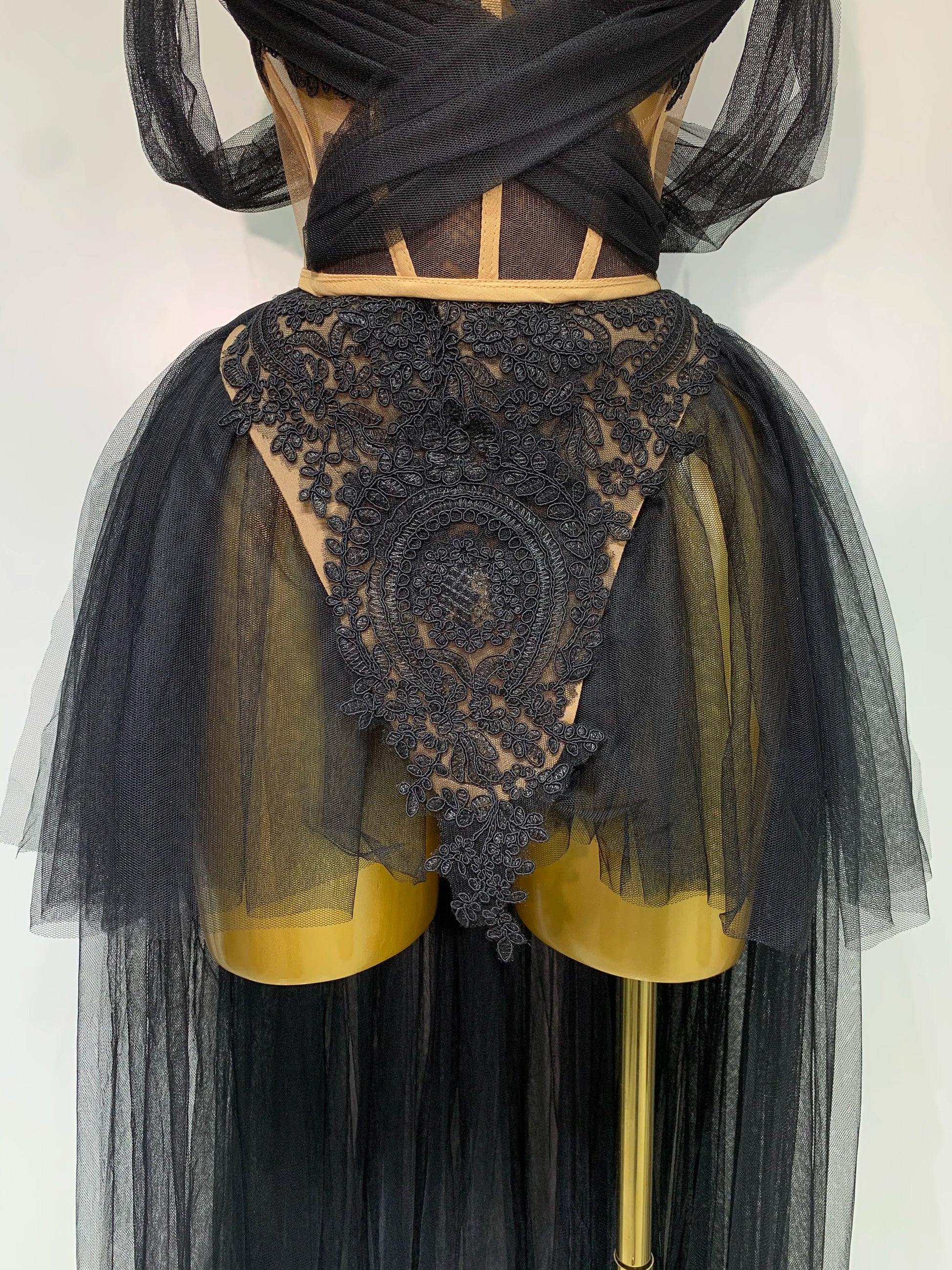 New Arrived Sexy Cute Mesh Tops Skirt 2 PCS Set Women Celebrate Party Birthday Nightclub Performance Stage Show Outfit