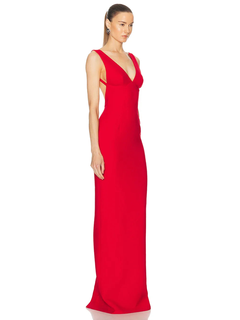 Ladies Sexy Backless Bodycon Celebrity Evening Party Club Black Sleeveless Maxi Bandage Dress Solid Women's Vestidos
