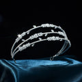 Bridal Hair Jewelry Zircon Tiaras Crowns Zirconia Leaf Headpiece For Brides Birthday Gifts Party Headband Wedding Accessories