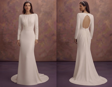 Sheath Crepe Wedding Dresses with Clean Bridal Lines