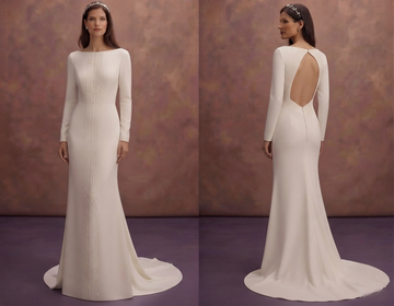 Sheath Silk Wedding Dresses with Minimalist Style