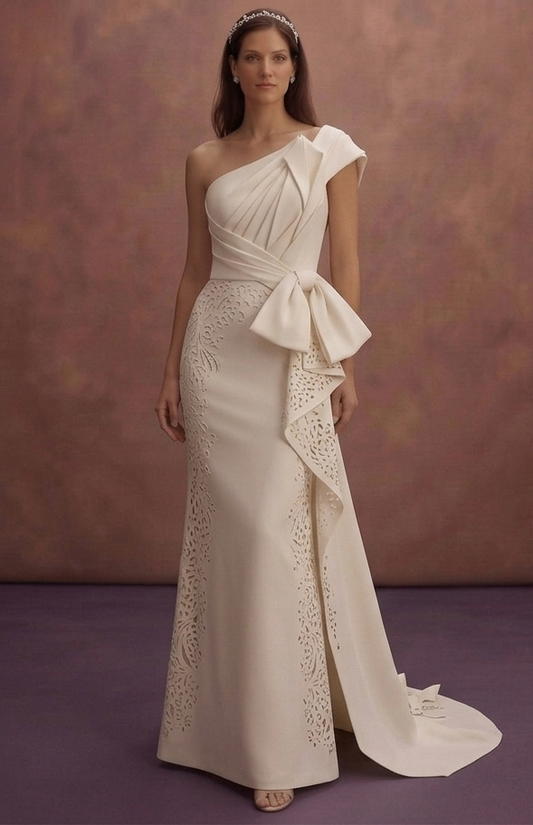 Sheath Wedding Dresses with Modern Crepe Fabric