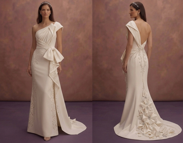 Sheath Wedding Dresses with Modern Crepe Fabric