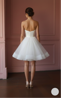 Short Sweetheart Wedding Dress Tulle Ball Gown Strapless