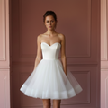 Short Sweetheart Wedding Dress Tulle Ball Gown Strapless