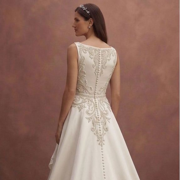 Silk A-Line Wedding Dresses with Luxurious Finish