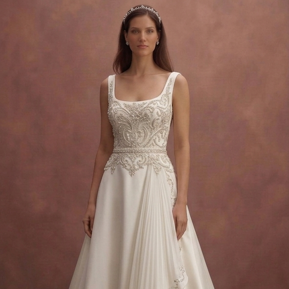 Silk A-Line Wedding Dresses with Luxurious Finish