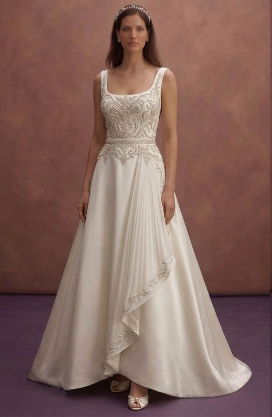 Silk A-Line Wedding Dresses with Luxurious Finish
