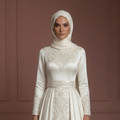 Silk Elegant Princess Wedding Dress – Ivory Modern Muslim Outfit