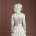 Silk Elegant Princess Wedding Dress – Ivory Modern Muslim Outfit