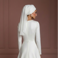 Silk Minimalist Bridal Gown – Ivory Modest Wedding Dress Muslim