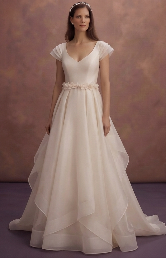Silk Organza Bridal Gowns with Soft Structure