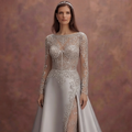 Silver Crystal Wedding Dresses with Sophisticated Sparkle