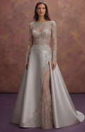Silver Crystal Wedding Dresses with Sophisticated Sparkle