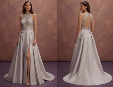 Silver Embroidered Wedding Dresses with Modern Glamour