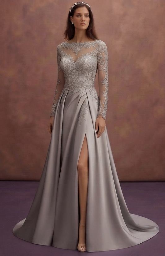 Silver Lace Wedding Dresses with Contemporary Glamour