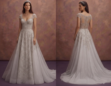 Silver Wedding Dresses with Crystal Beading