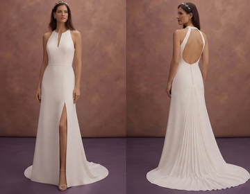 Sleeveless Minimalist Wedding Dresses with Modern Simplicity