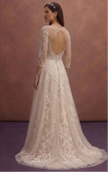 Soft Beige Bridal Gown with Romantic A-Line Shape