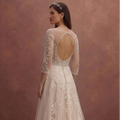 Soft Beige Bridal Gown with Romantic A-Line Shape