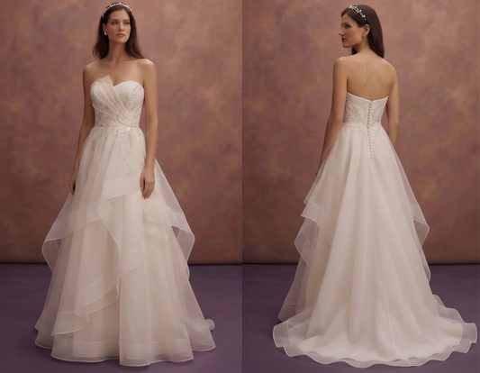 Soft Organza Wedding Dresses with Layered Elegance