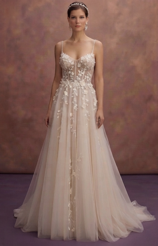 Soft Tulle A-Line Wedding Dresses with Flowing Beauty