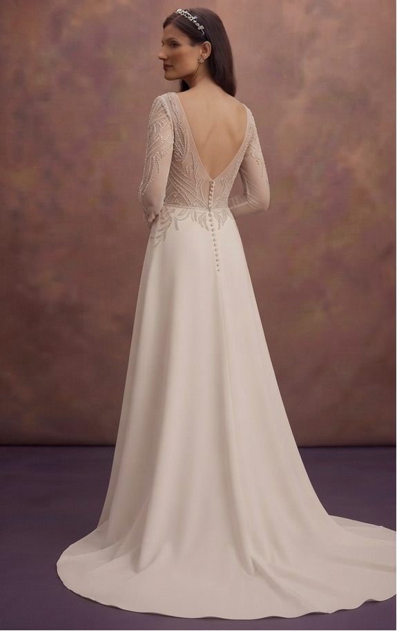 Sophisticated A-Line Wedding Dresses with Beaded Details