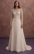 Sophisticated A-Line Wedding Dresses with Beaded Details
