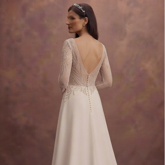 Sophisticated A-Line Wedding Dresses with Beaded Details