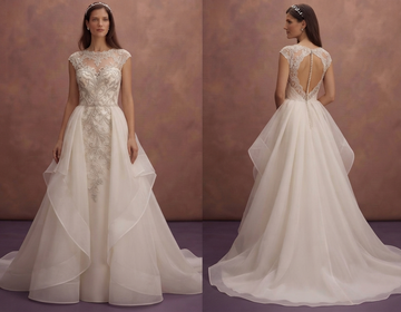 Sophisticated Bridal Gowns with Elegant Organza Overskirts