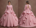 Sophisticated Pink Quinceañera Dress Crepe Fabric Finish