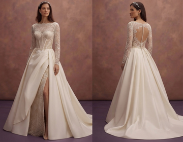 Sophisticated Wedding Dresses with Elegant Draped Skirts