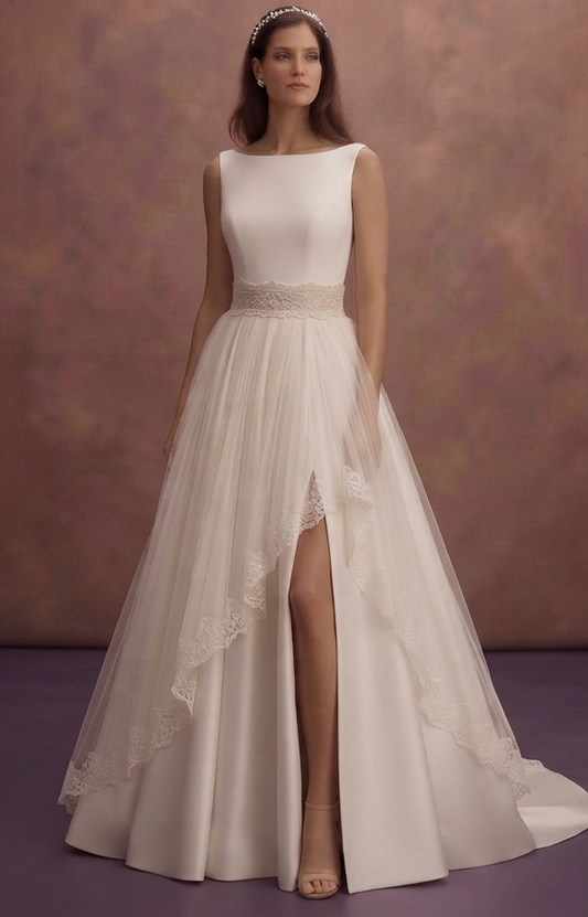 Sophisticated Wedding Dresses with Elegant Fabric Combinations