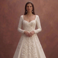 Sophisticated Wedding Dresses with Pearl Embroidery