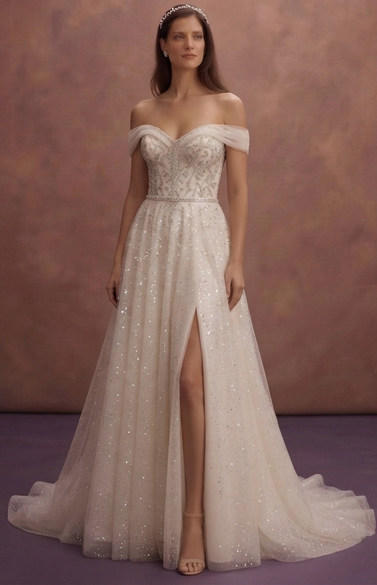 Sparkle Tulle Wedding Dresses with Glamorous Finish