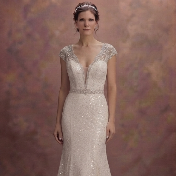 Sparkling Glitter Lace Wedding Dresses for Glamorous Brides