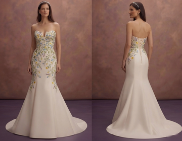 Spring Bridal Dresses with Botanical Embroidery
