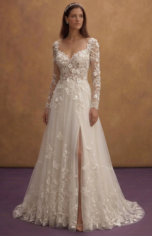 Spring Floral Lace Wedding Dresses with Fresh Designs