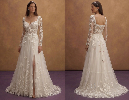 Spring Floral Lace Wedding Dresses with Fresh Designs