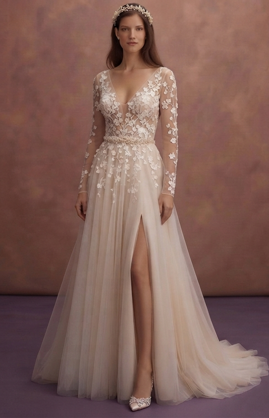 Spring Lace Wedding Dresses with Delicate Blossom Designs