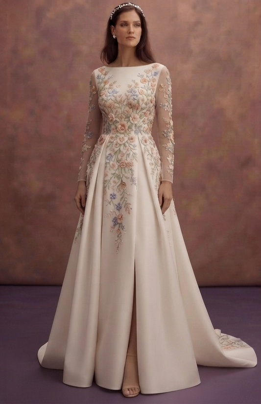 Spring Wedding Dresses with Bloom-Inspired Embroidery