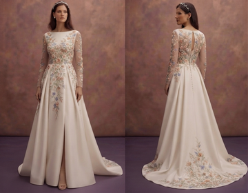 Spring Wedding Dresses with Bloom-Inspired Embroidery