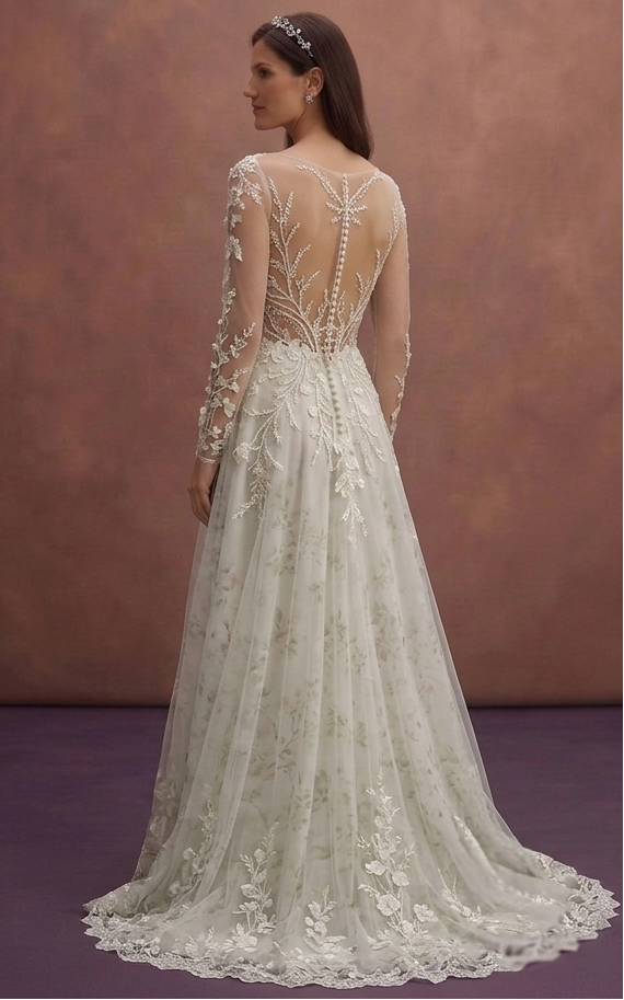 Spring Wedding Dresses with Floral Lace Details
