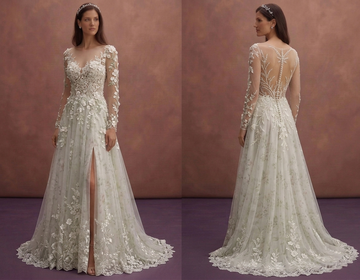 Spring Wedding Dresses with Floral Lace Details