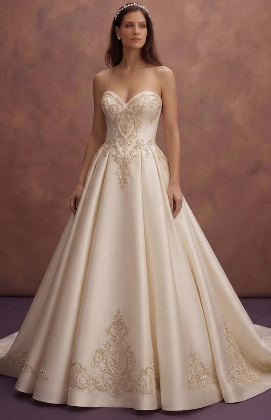 Strapless Mikado Wedding Dresses with Royal Beauty