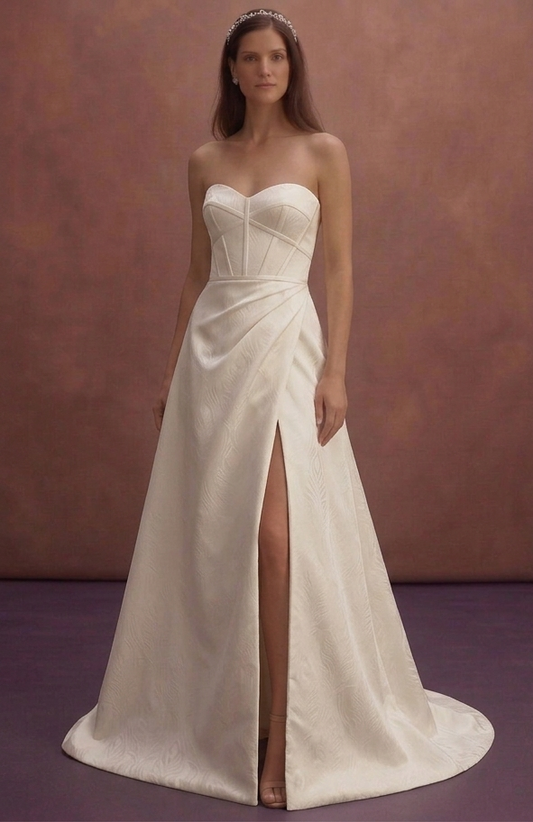 Strapless Satin Wedding Dresses with Modern Elegance
