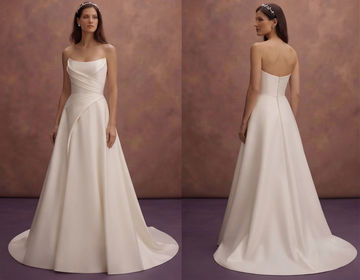 Strapless Silk Wedding Dresses with Minimalist Beauty