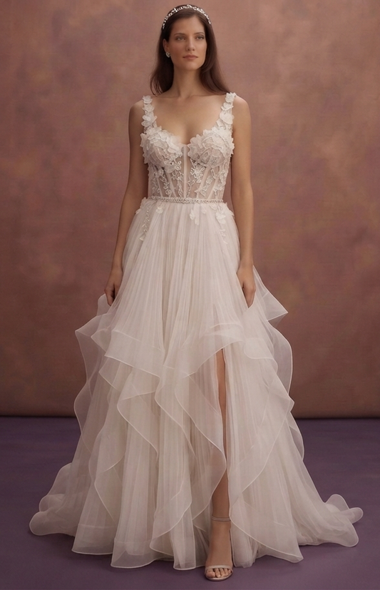 Summer Wedding Dresses with Airy Organza Layers